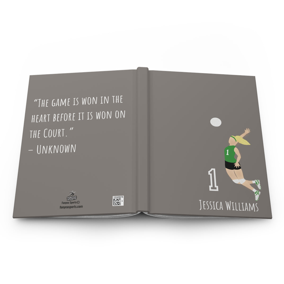 Volleyball Girl Personalized Blank Lined Journal — Hardback Edition