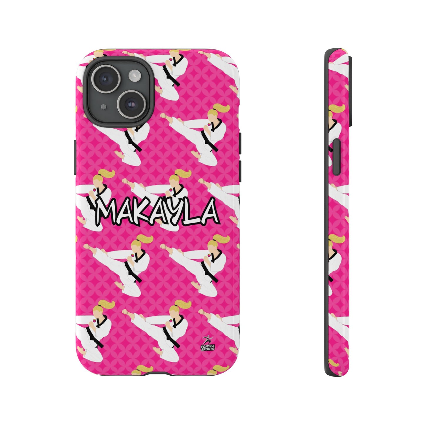 Personalized Martial Arts Taekwondo Karate Girl Tough Phone Case, Fonyea Sports