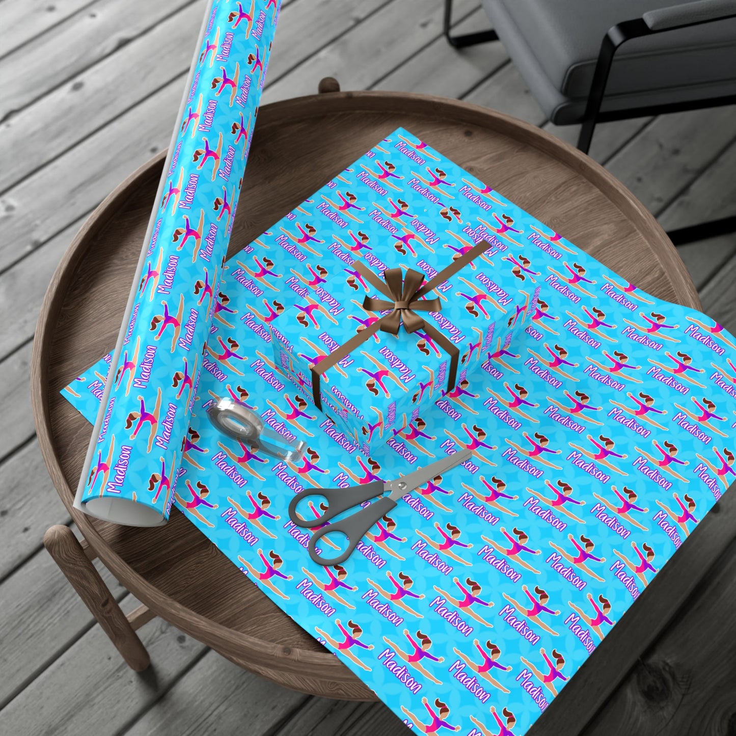 Personalized Gymnast Wrapping Paper, Fonyea Sports