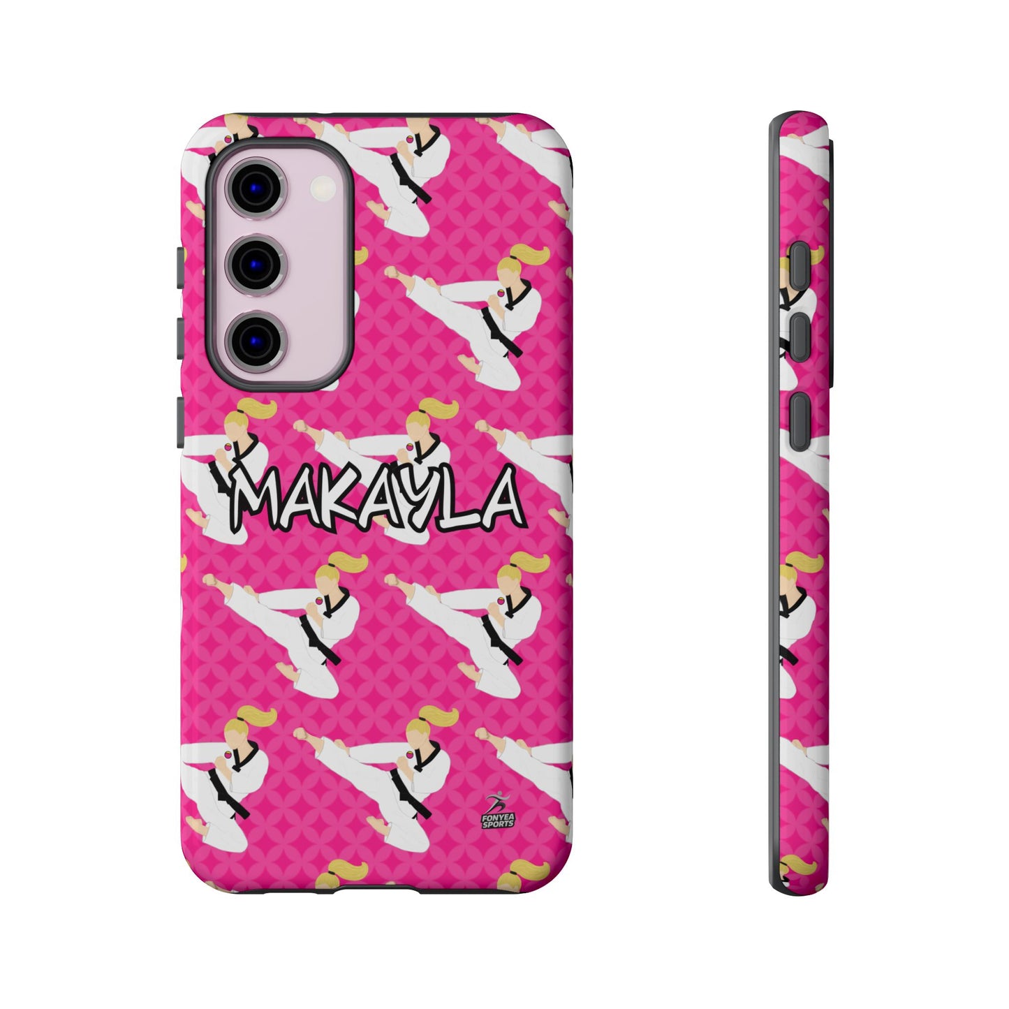 Personalized Martial Arts Taekwondo Karate Girl Tough Phone Case, Fonyea Sports