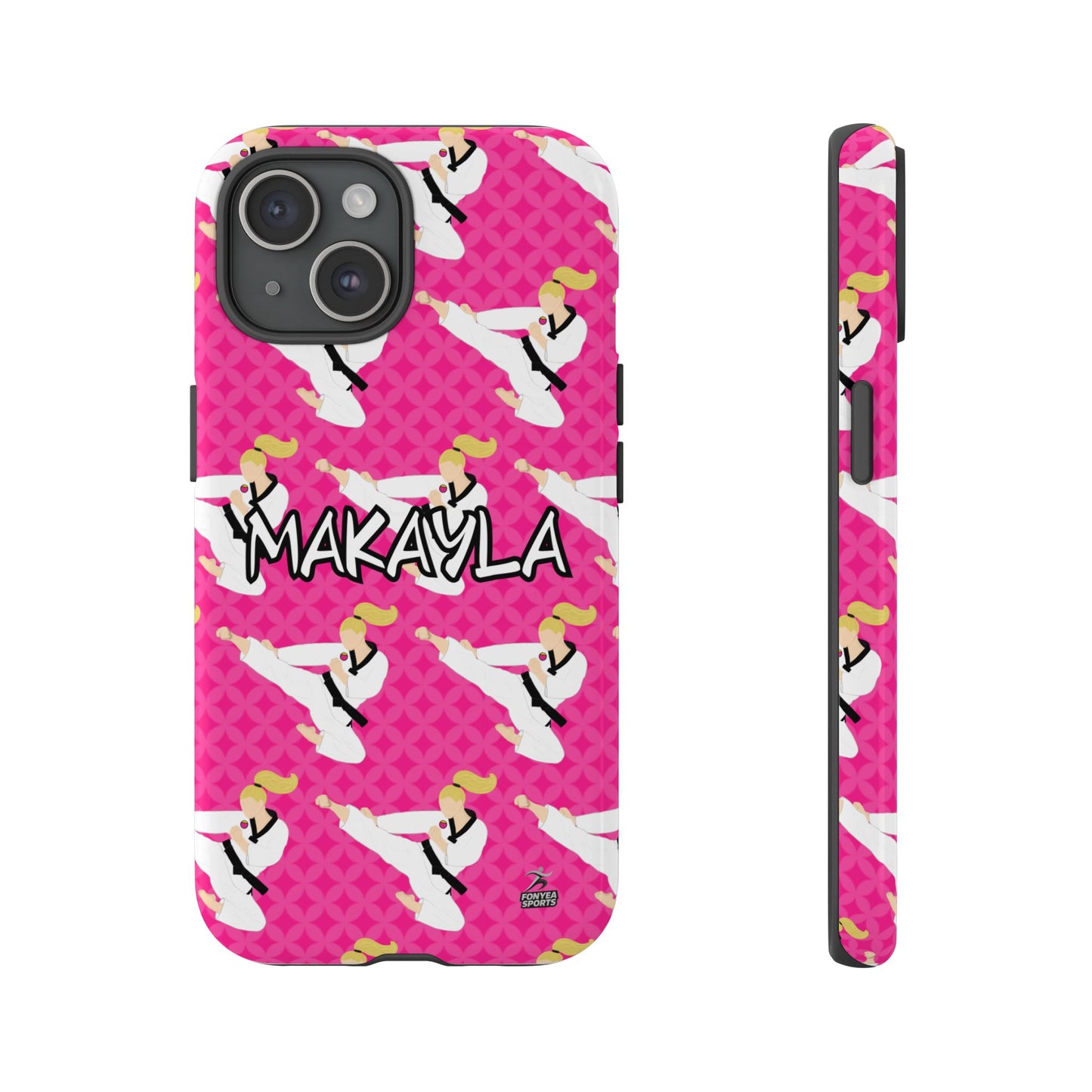 Personalized Martial Arts Taekwondo Karate Girl Tough Phone Case, Fonyea Sports