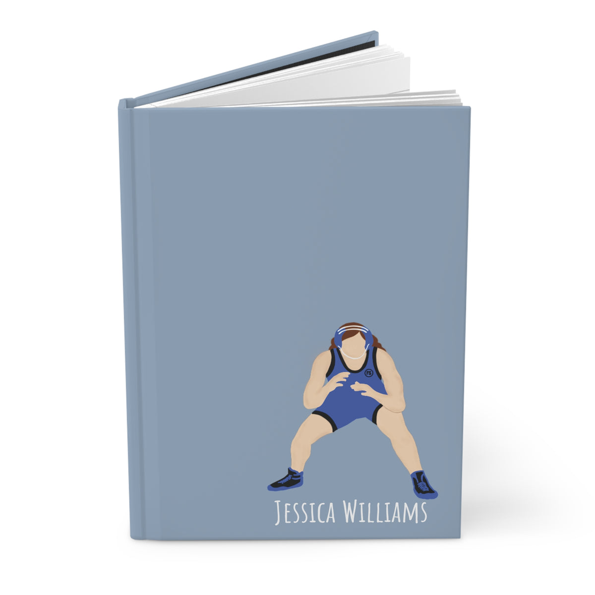 Wrestler Girl Personalized Blank Lined Journal — Hardback Edition