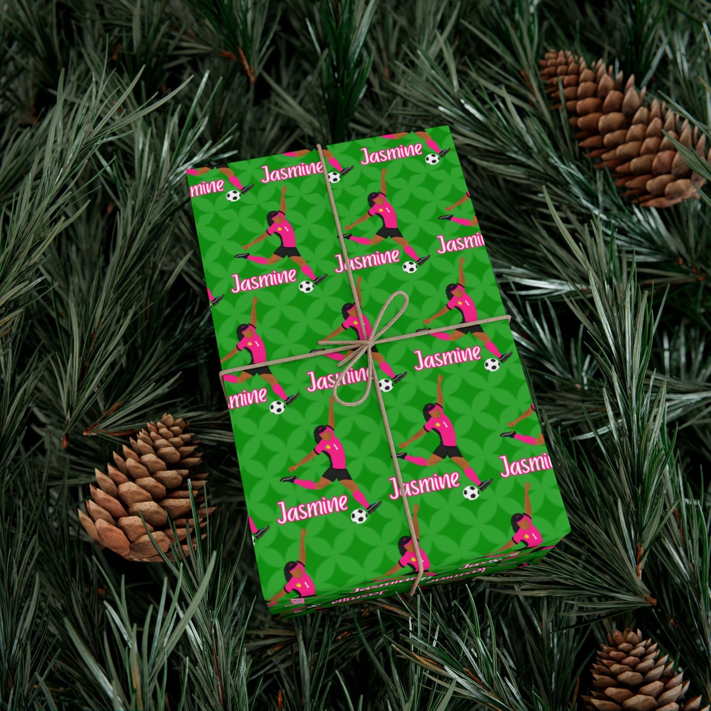 Personalized Soccer Girl Wrapping Paper, Fonyea Sports