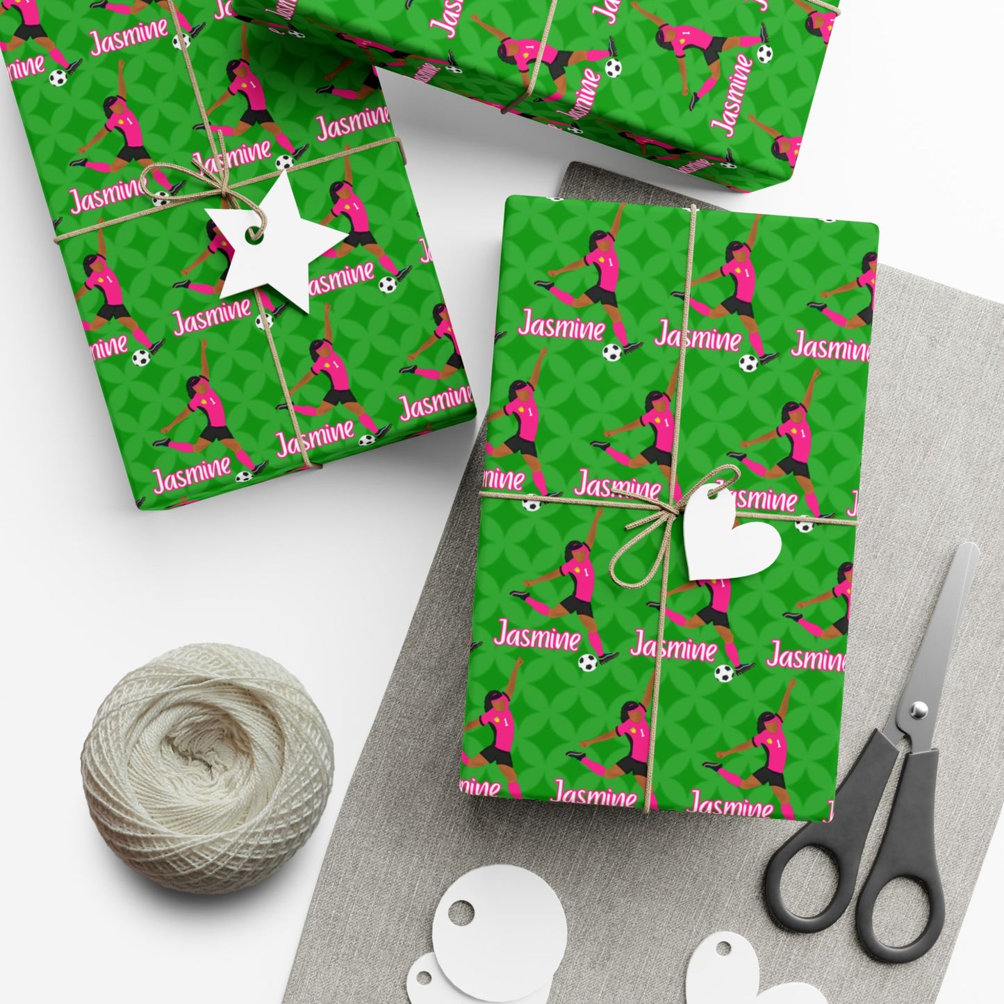 Personalized Soccer Girl Wrapping Paper, Fonyea Sports