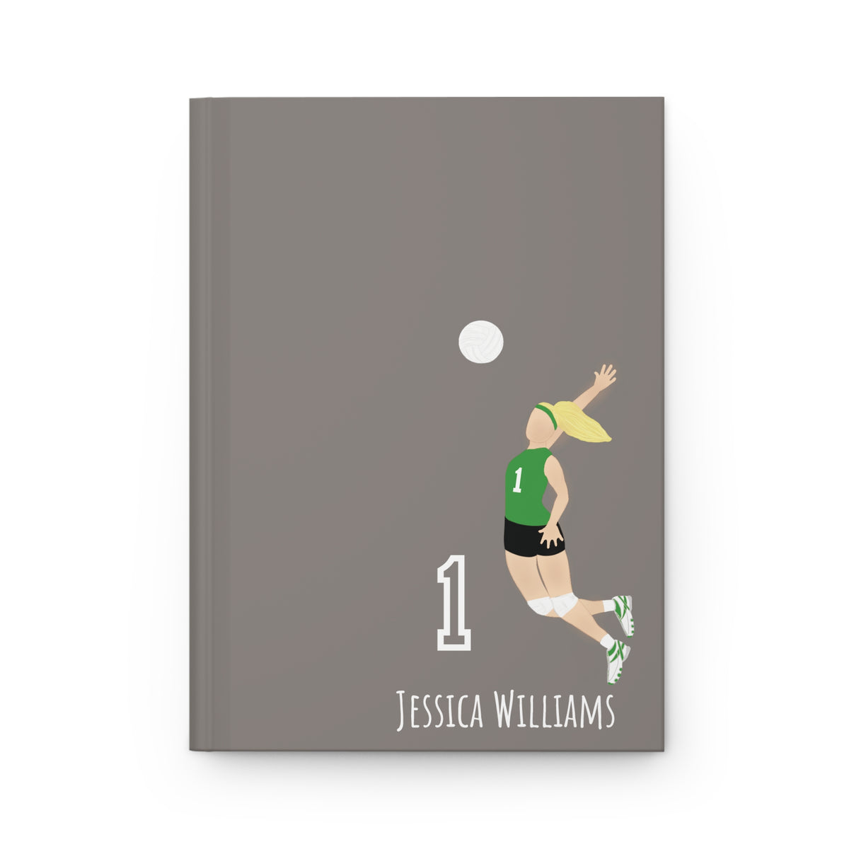 Volleyball Girl Personalized Blank Lined Journal — Hardback Edition
