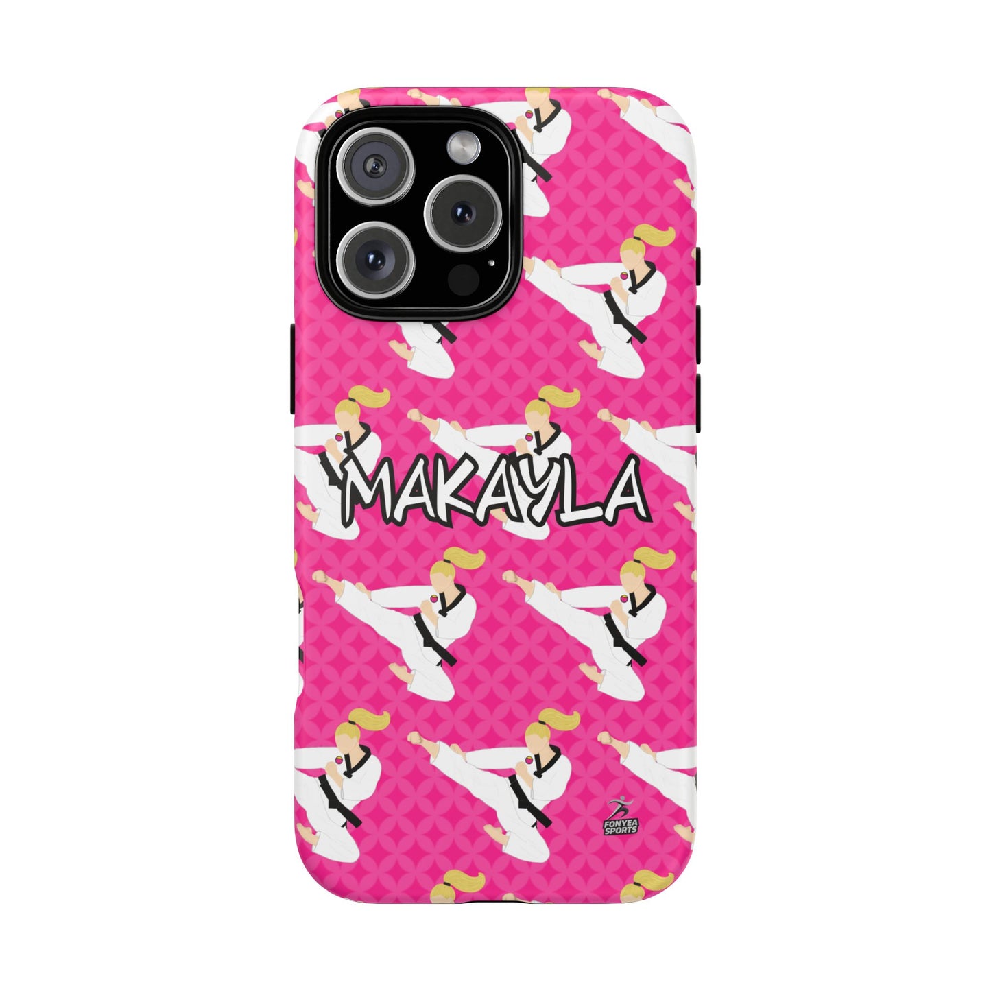 Personalized Martial Arts Taekwondo Karate Girl Tough Phone Case, Fonyea Sports