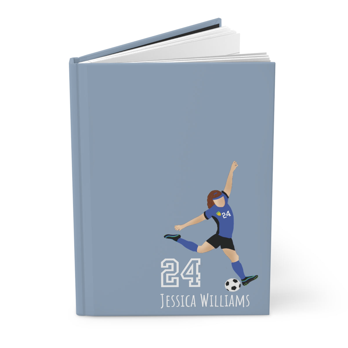 Soccer Girl Personalized Blank Lined Journal — Hardback Edition