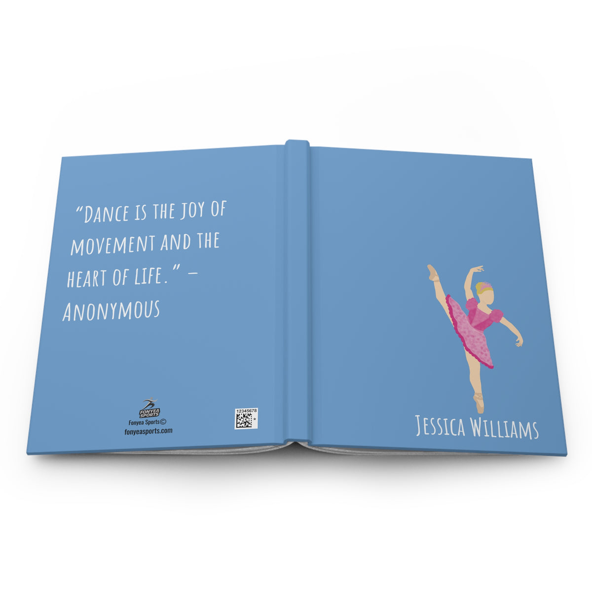 Dancer Ballerina Personalized Blank Lined Journal — Hardback Edition