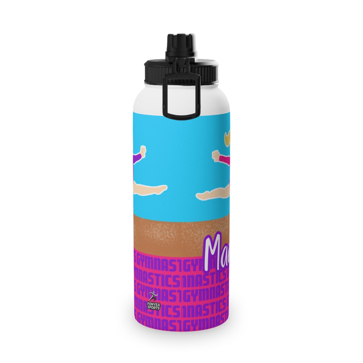 Fonyea Sports Water Bottle Gymnast Blue Personalized