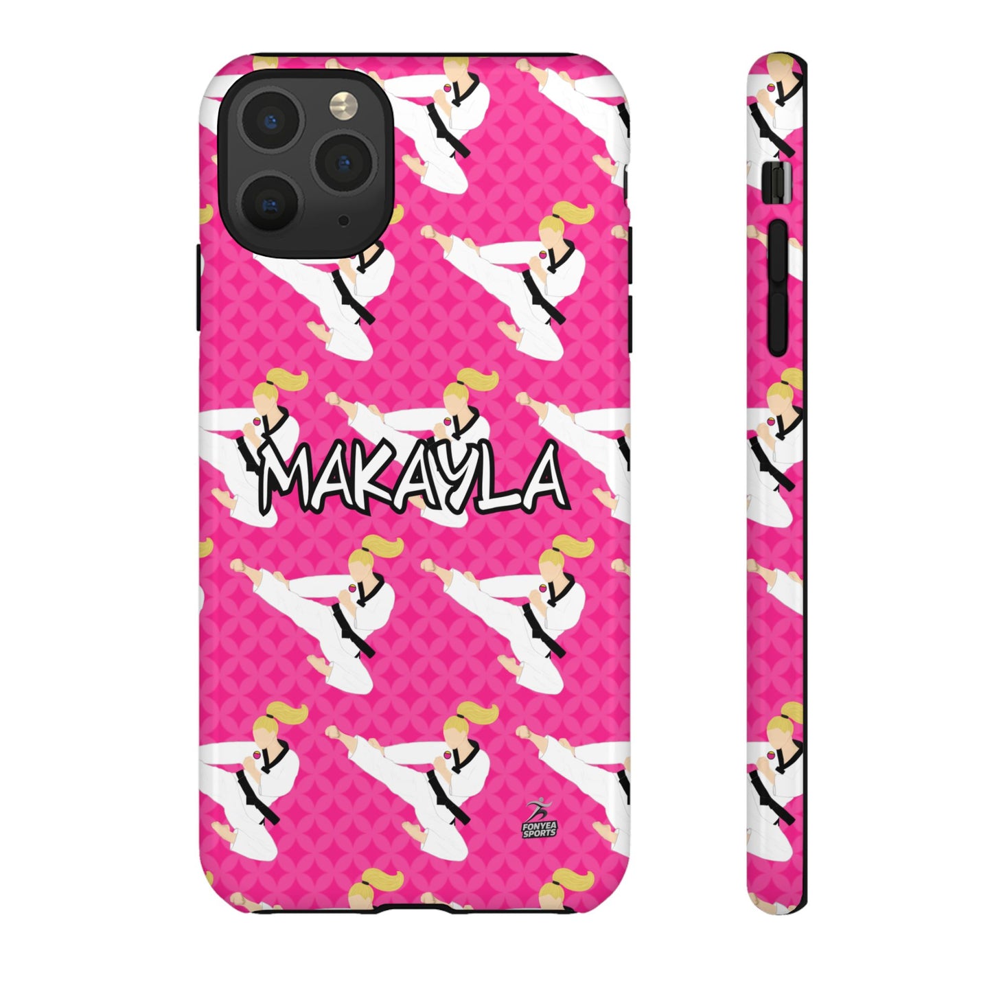 Personalized Martial Arts Taekwondo Karate Girl Tough Phone Case, Fonyea Sports