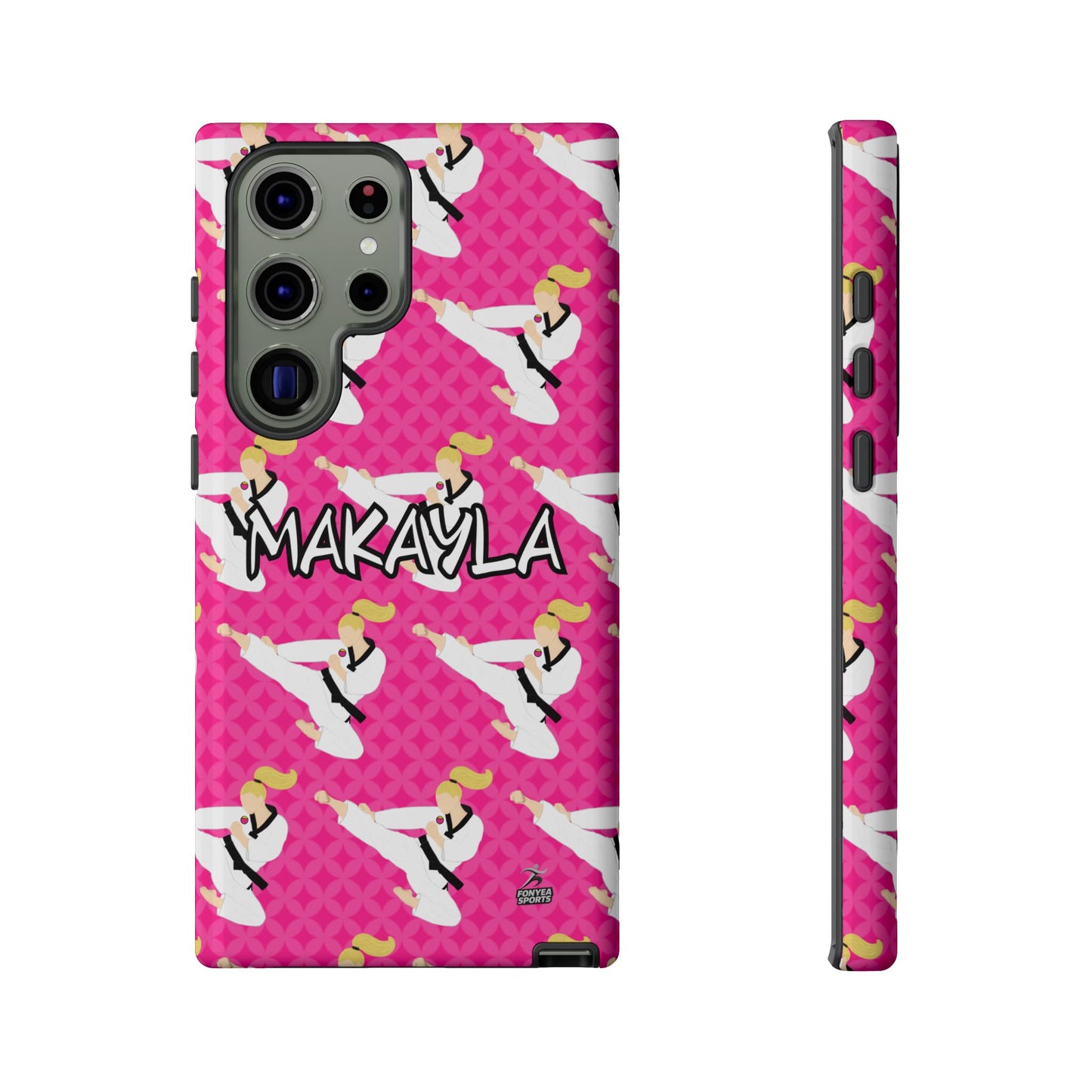 Personalized Martial Arts Taekwondo Karate Girl Tough Phone Case, Fonyea Sports