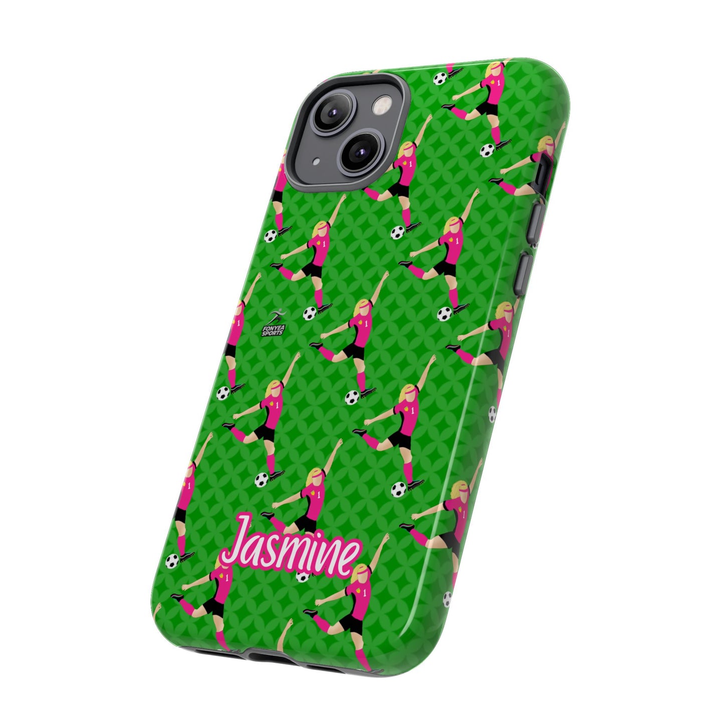 Personalized Soccer Girl Tough Phone Case, Fonyea Sports