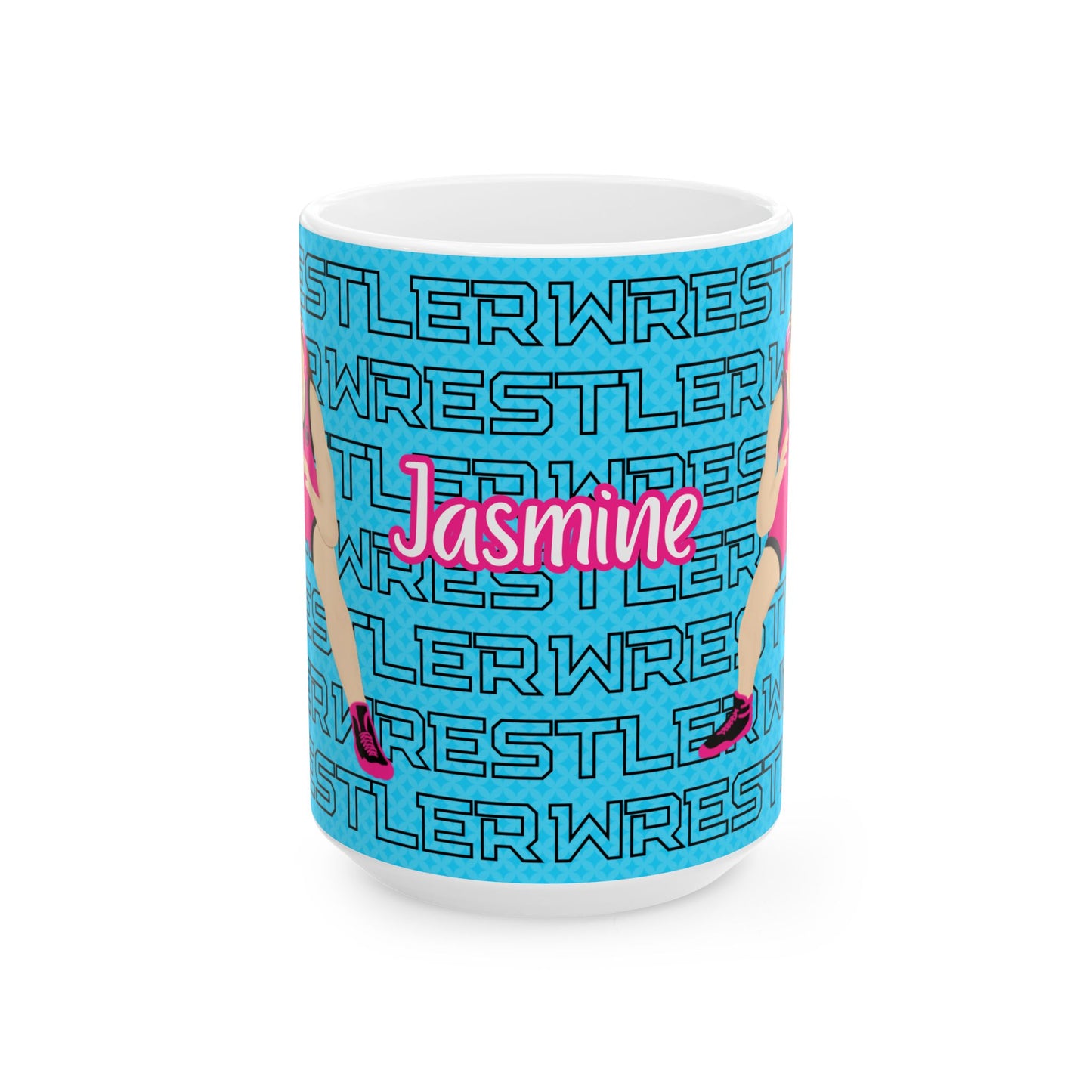 Girl Wrestler Coach Gift Ceramic Mug — Personalized 11oz/15oz Fonyea Sports