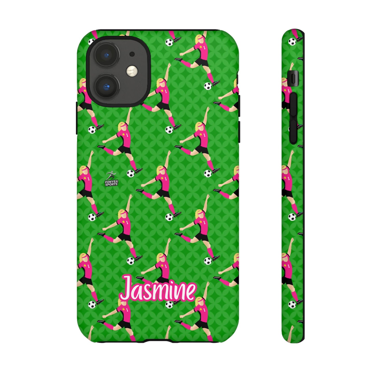 Personalized Soccer Girl Tough Phone Case, Fonyea Sports