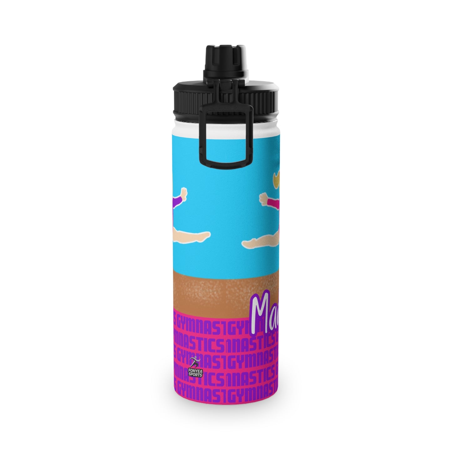 Fonyea Sports Water Bottle Gymnast Blue Personalized