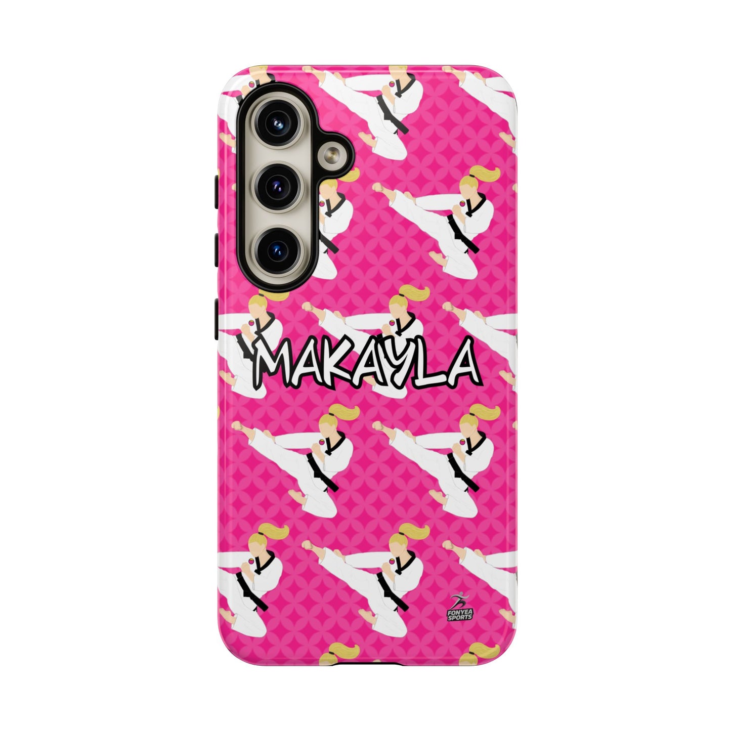 Personalized Martial Arts Taekwondo Karate Girl Tough Phone Case, Fonyea Sports