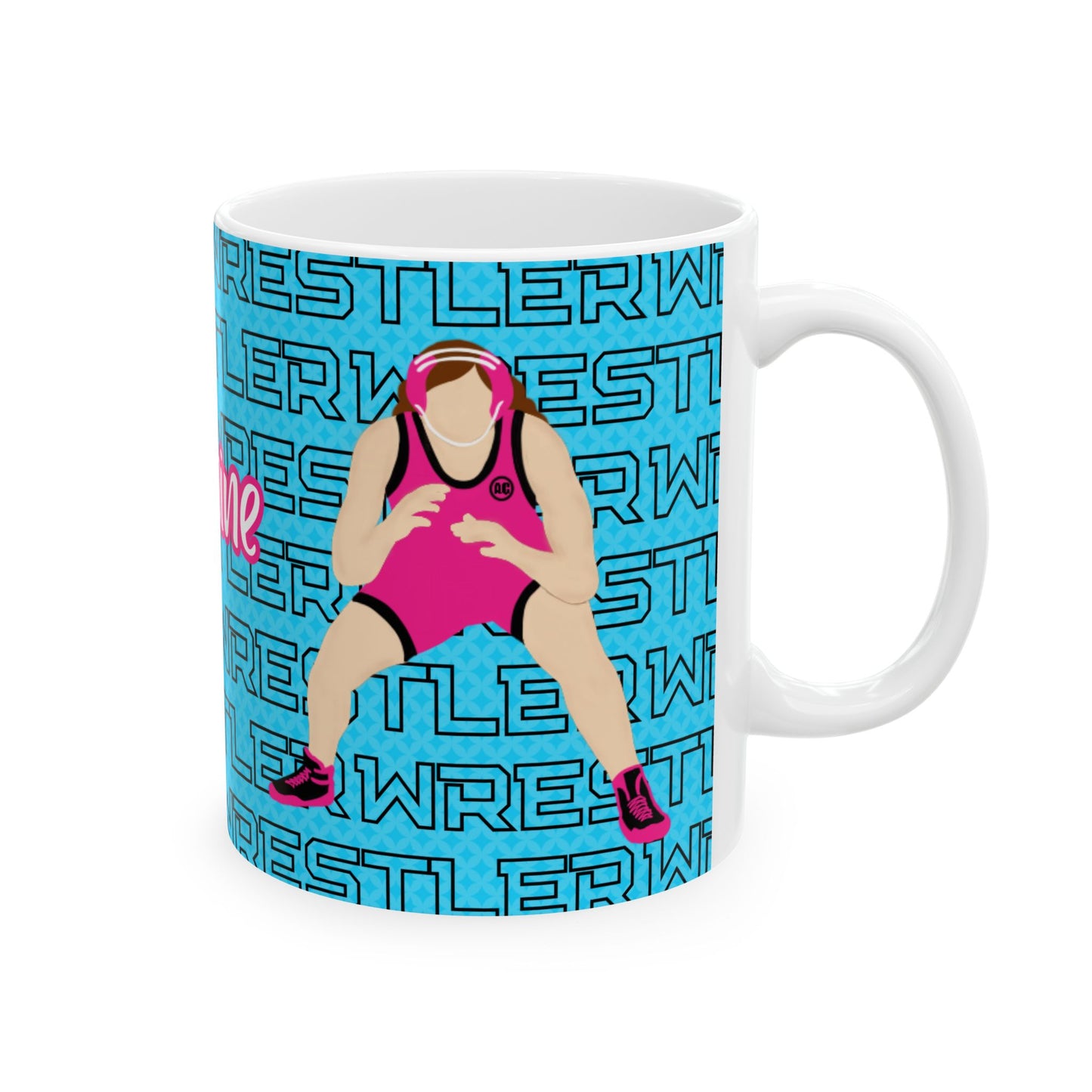 Girl Wrestler Coach Gift Ceramic Mug — Personalized 11oz/15oz Fonyea Sports