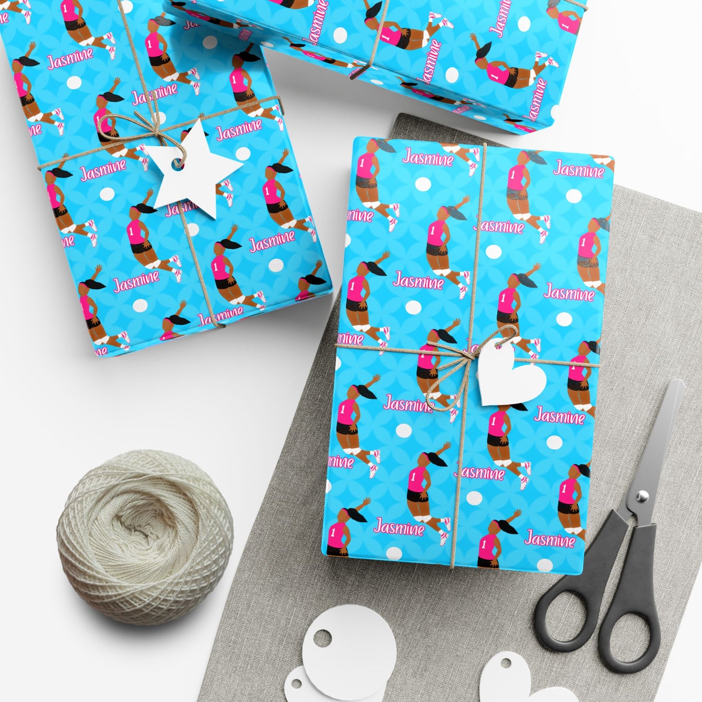 Personalized Volleyball Girl Wrapping Paper, Fonyea Sports