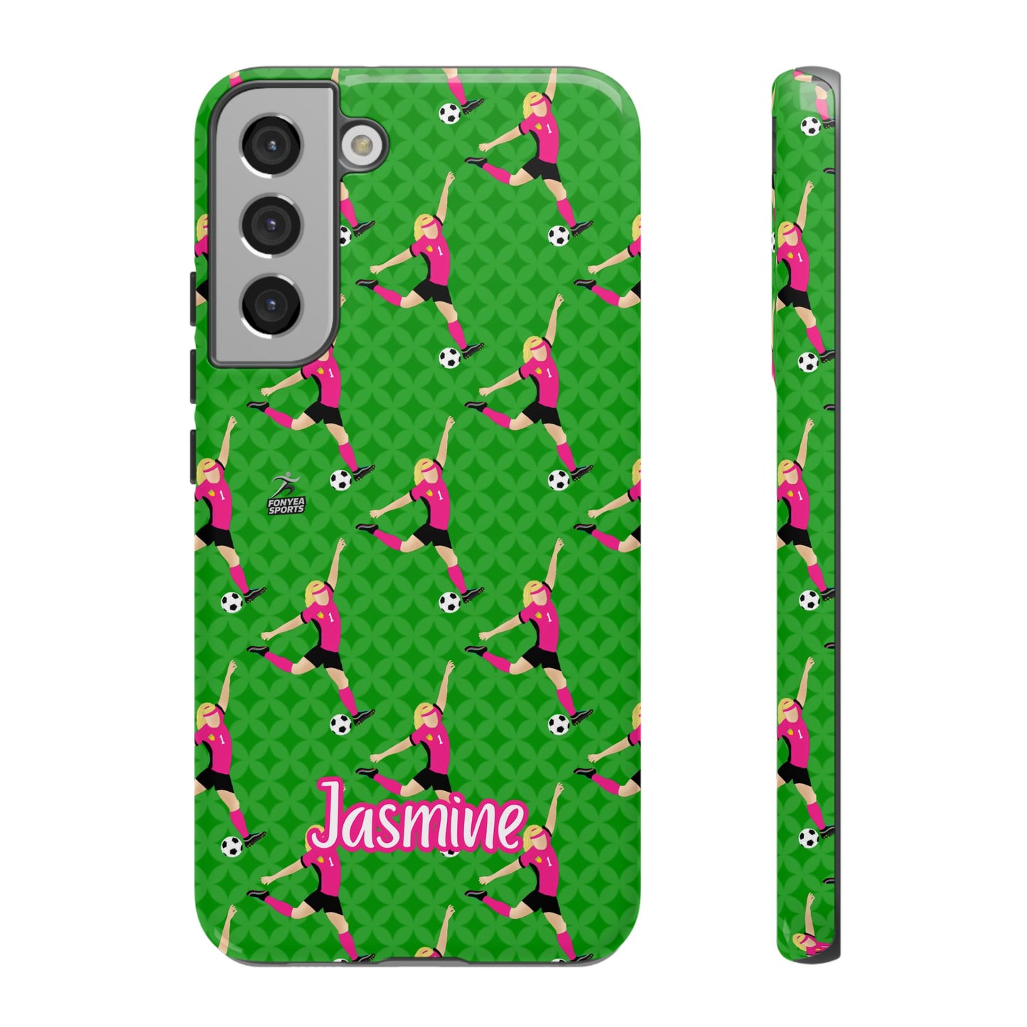 Personalized Soccer Girl Tough Phone Case, Fonyea Sports