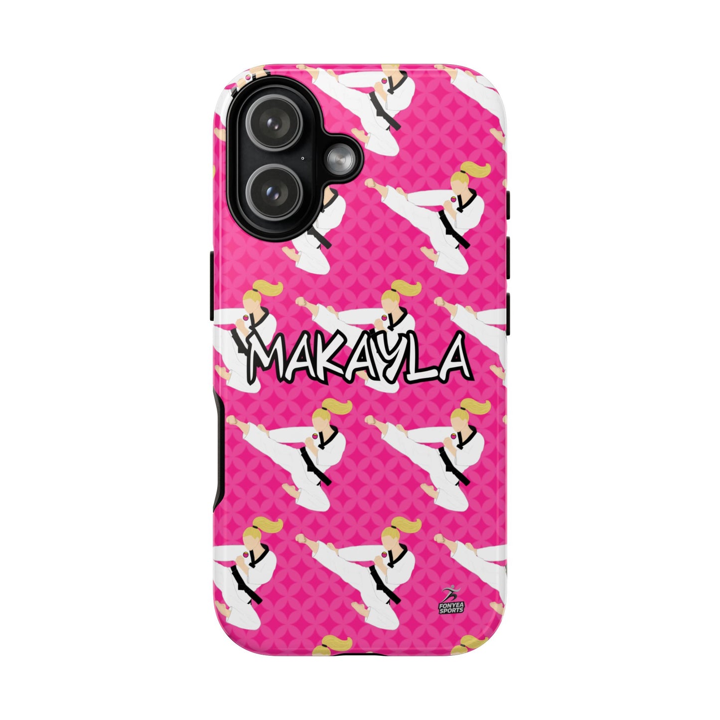 Personalized Martial Arts Taekwondo Karate Girl Tough Phone Case, Fonyea Sports