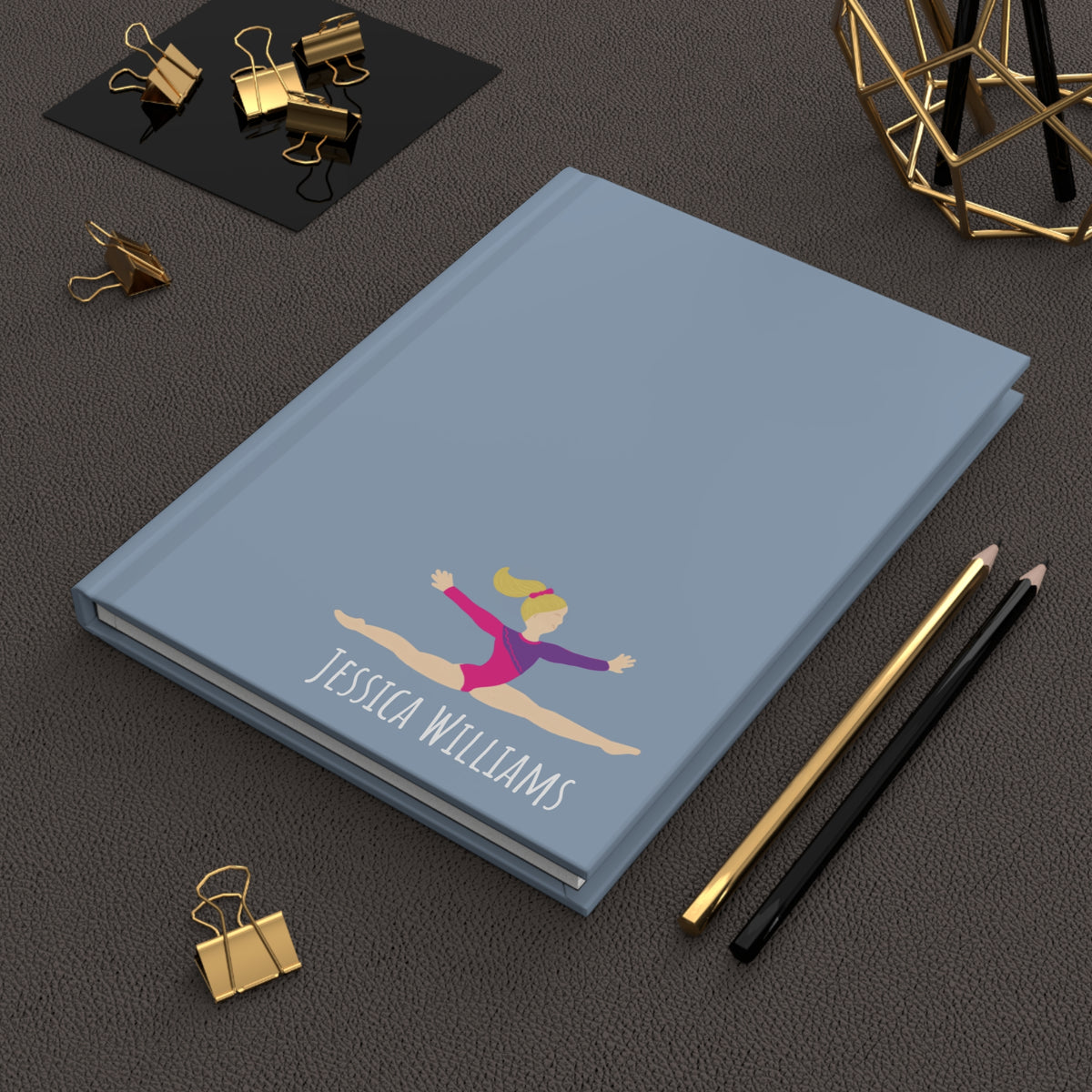 Gymnast Personalized Blank Lined Journal — Hardback Edition