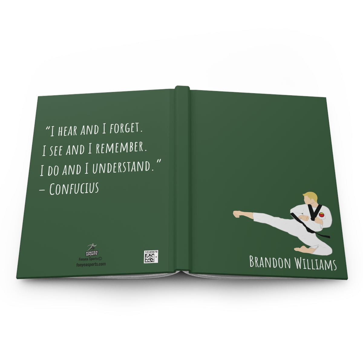 Martial Arts Boy Personalized Blank Lined Journal — Hardback Edition