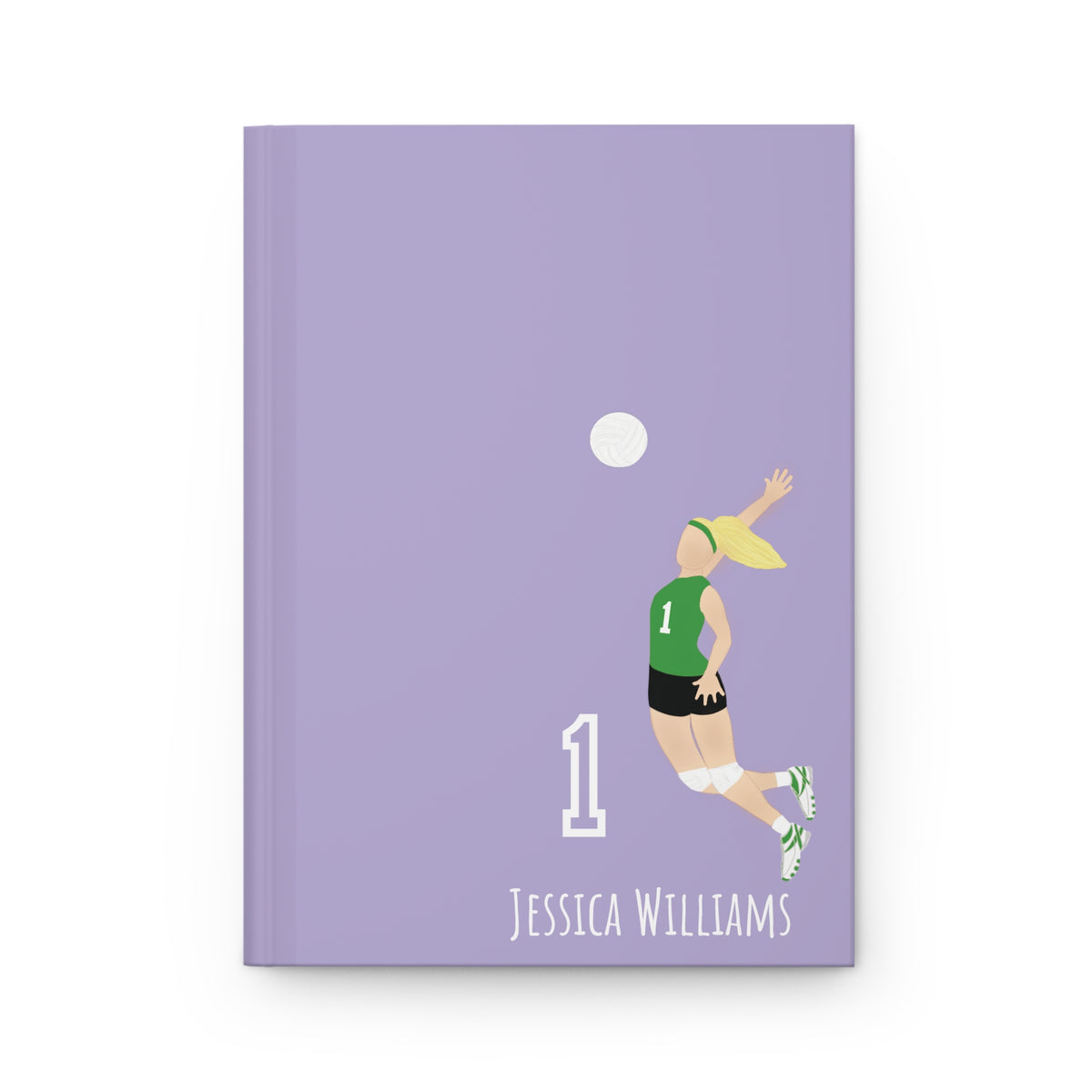 Volleyball Girl Personalized Blank Lined Journal — Hardback Edition