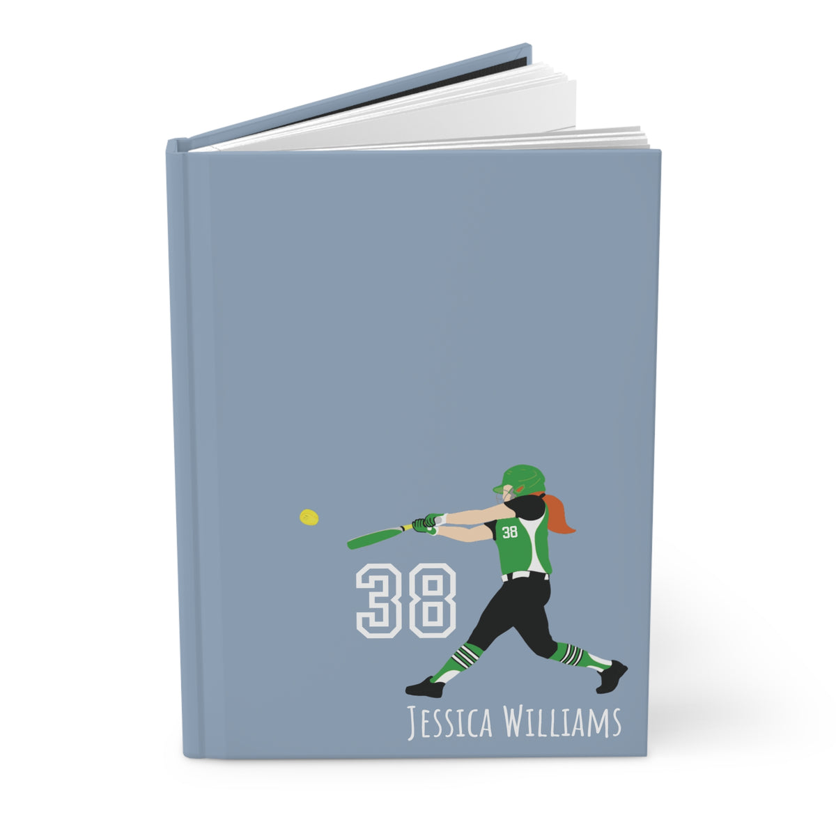 Softball Girl Personalized Blank Lined Journal — Hardback Edition