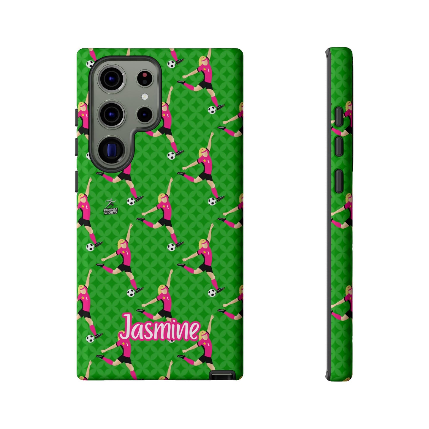 Personalized Soccer Girl Tough Phone Case, Fonyea Sports