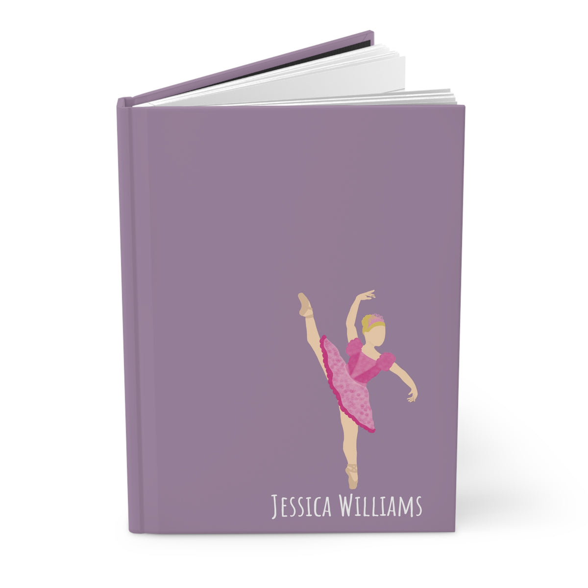 Dancer Ballerina Personalized Blank Lined Journal — Hardback Edition
