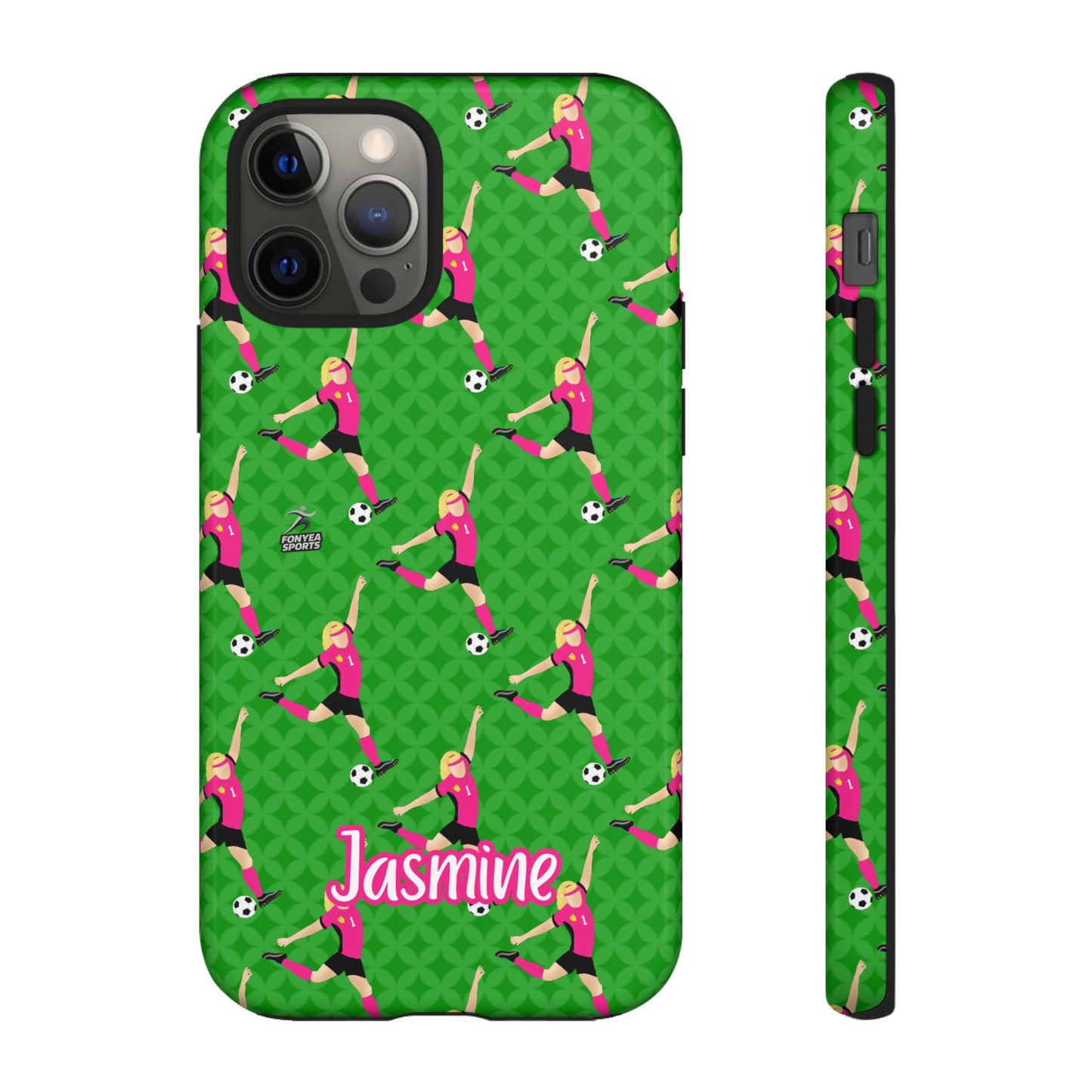 Personalized Soccer Girl Tough Phone Case, Fonyea Sports