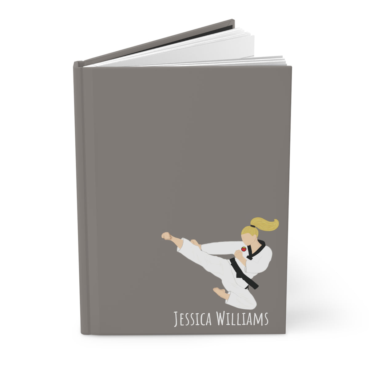 Martial Arts Girl Personalized Blank Lined Journal — Hardback Edition