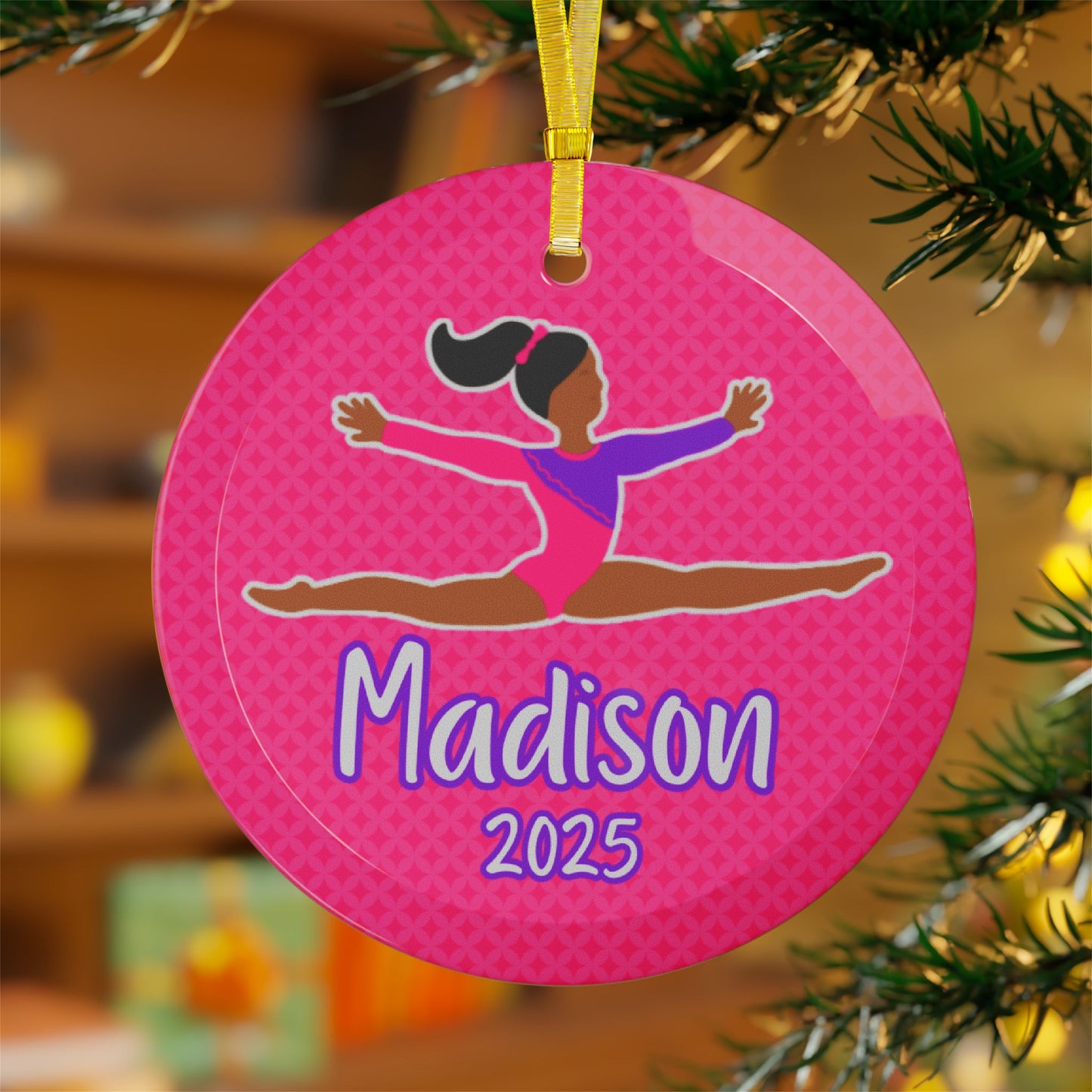 Personalized Gymnast, Gymnastics Glass Ornament, Fonyea Sports