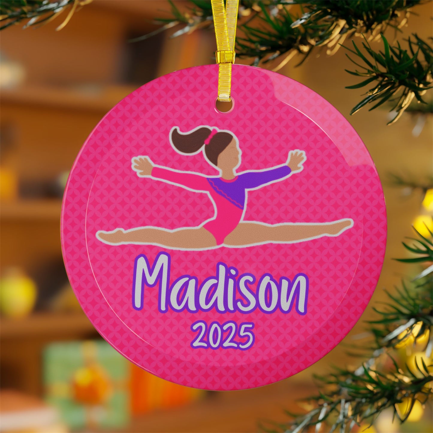 Personalized Gymnast, Gymnastics Glass Ornament, Fonyea Sports