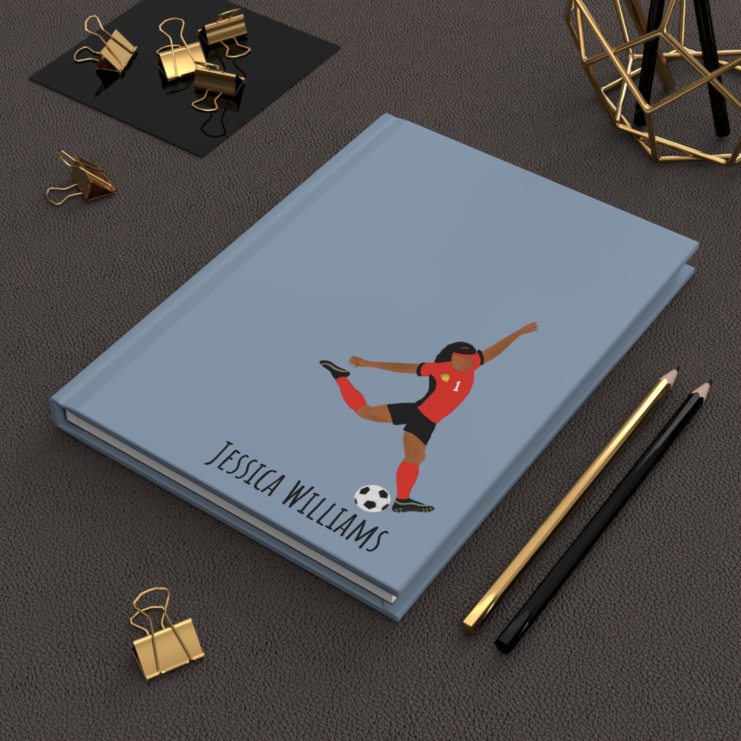 Personalized Soccer Girl Hardcover Journal,, Fonyea Sports