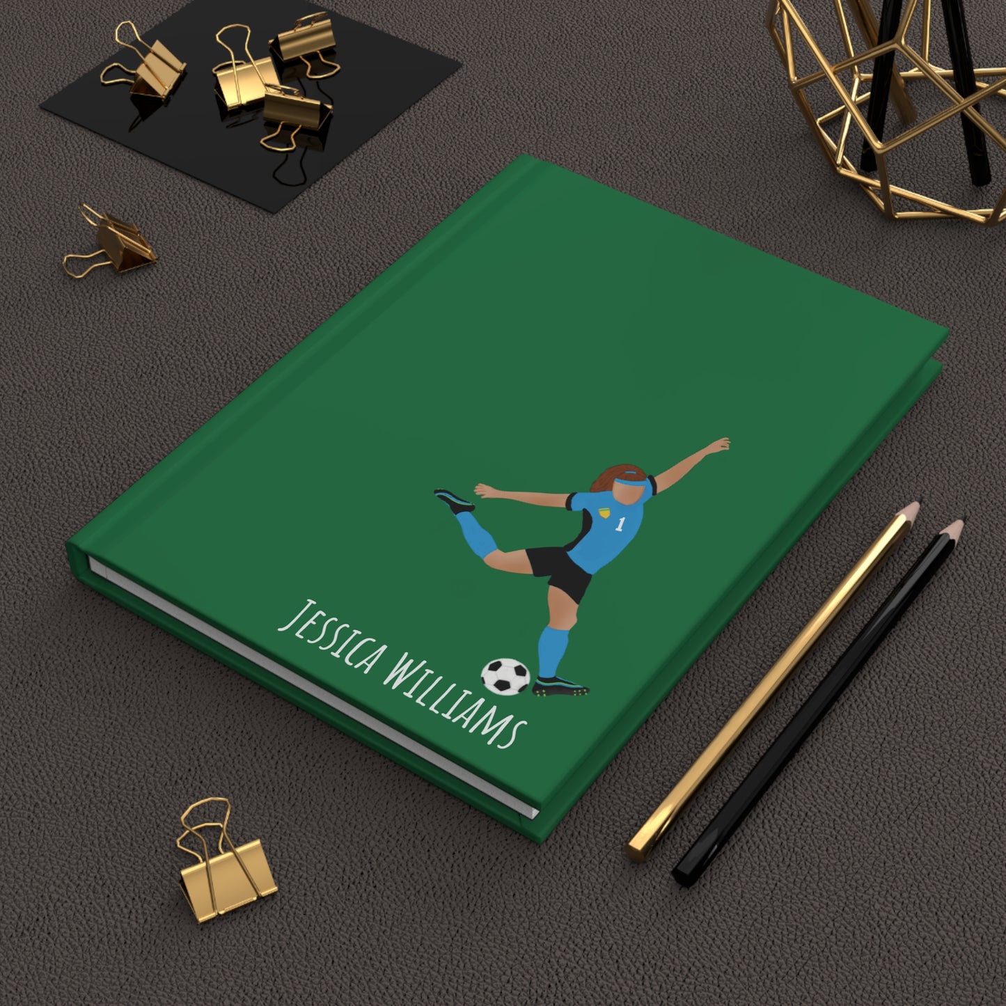 Personalized Soccer Girl Hardcover Journal,, Fonyea Sports