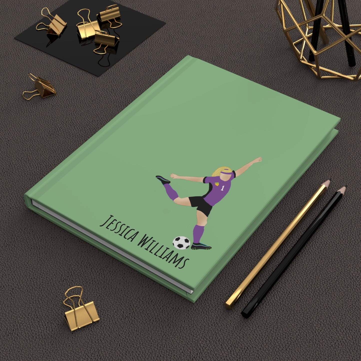Personalized Soccer Girl Hardcover Journal,, Fonyea Sports