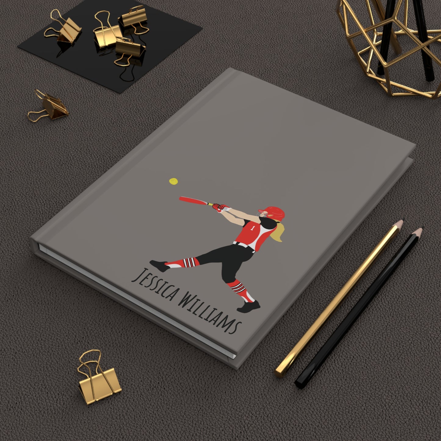 Personalized Softball Girl Hardcover Journal: Fast-Pitch, Fonyea Sports
