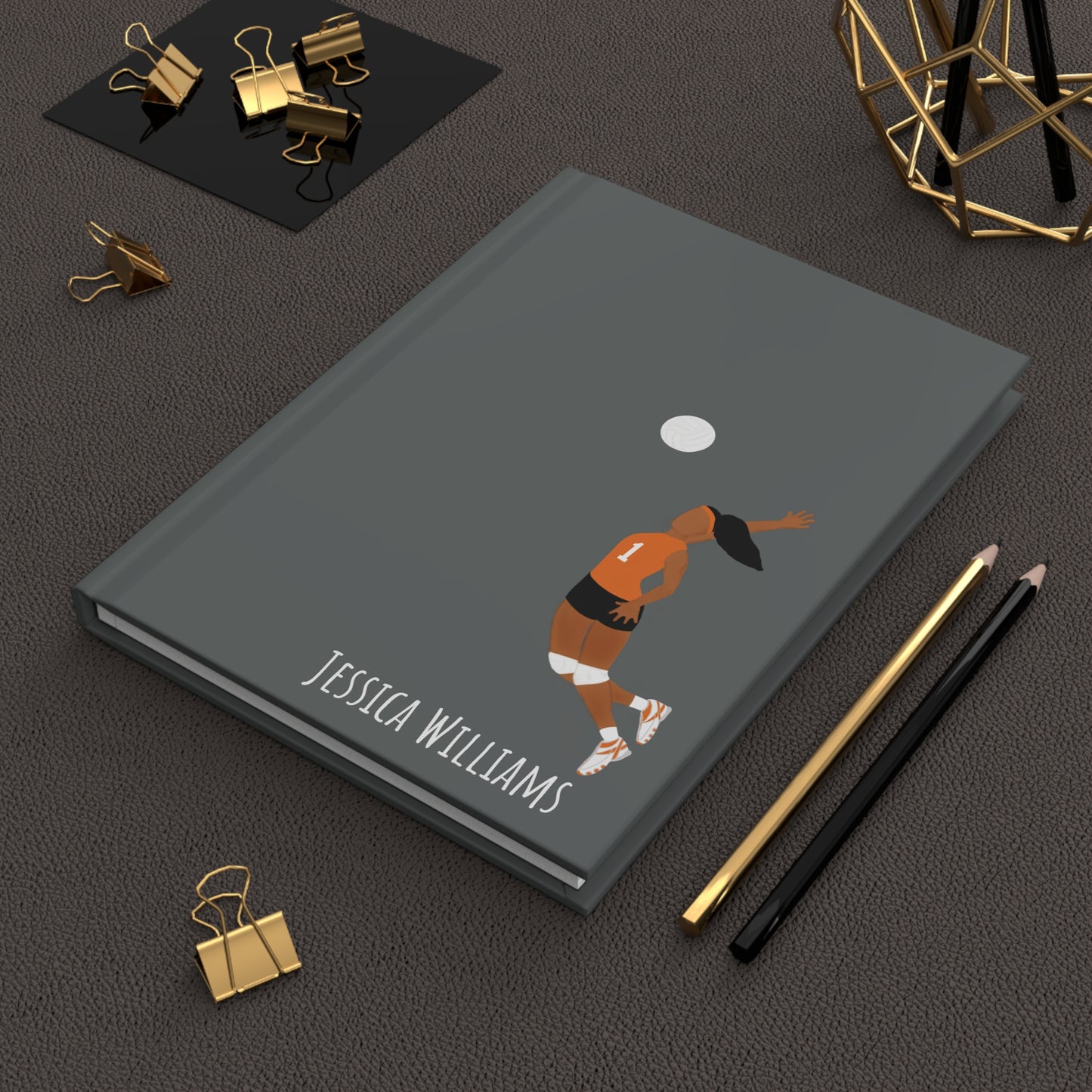 Personalized Volleyball Girl Hardcover Journal, Fonyea Sports