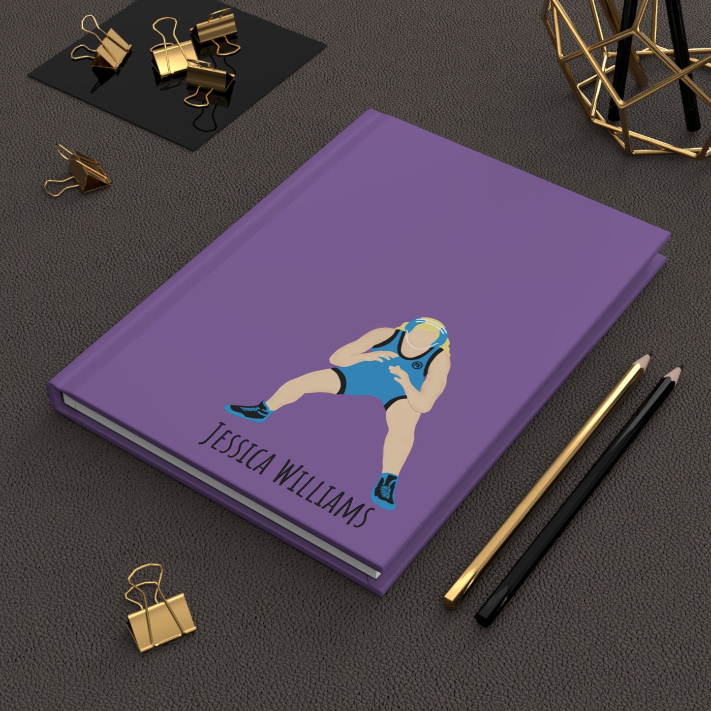 Personalized Wrestler Girl Hardcover Journal Matte, Fonyea Sports