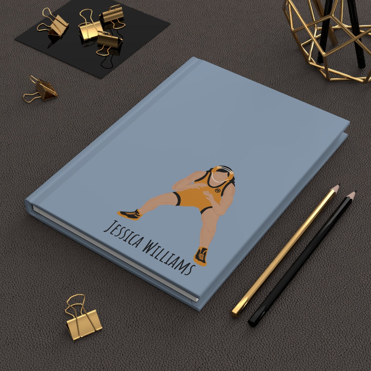 Personalized Wrestler Girl Hardcover Journal Matte, Fonyea Sports