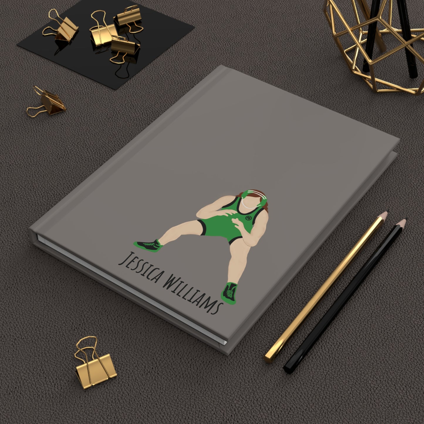 Personalized Wrestler Girl Hardcover Journal Matte, Fonyea Sports