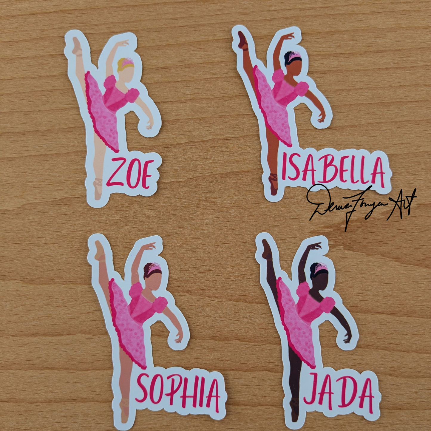 Fonyea Sports Ballerina Vinyl Water Bottle Laptop Decal Sticker (PICK SKIN TONE)