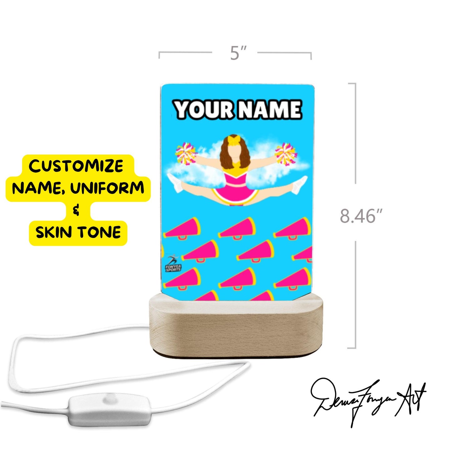 Fonyea Sports Cheerleader Acrylic LED Night Light