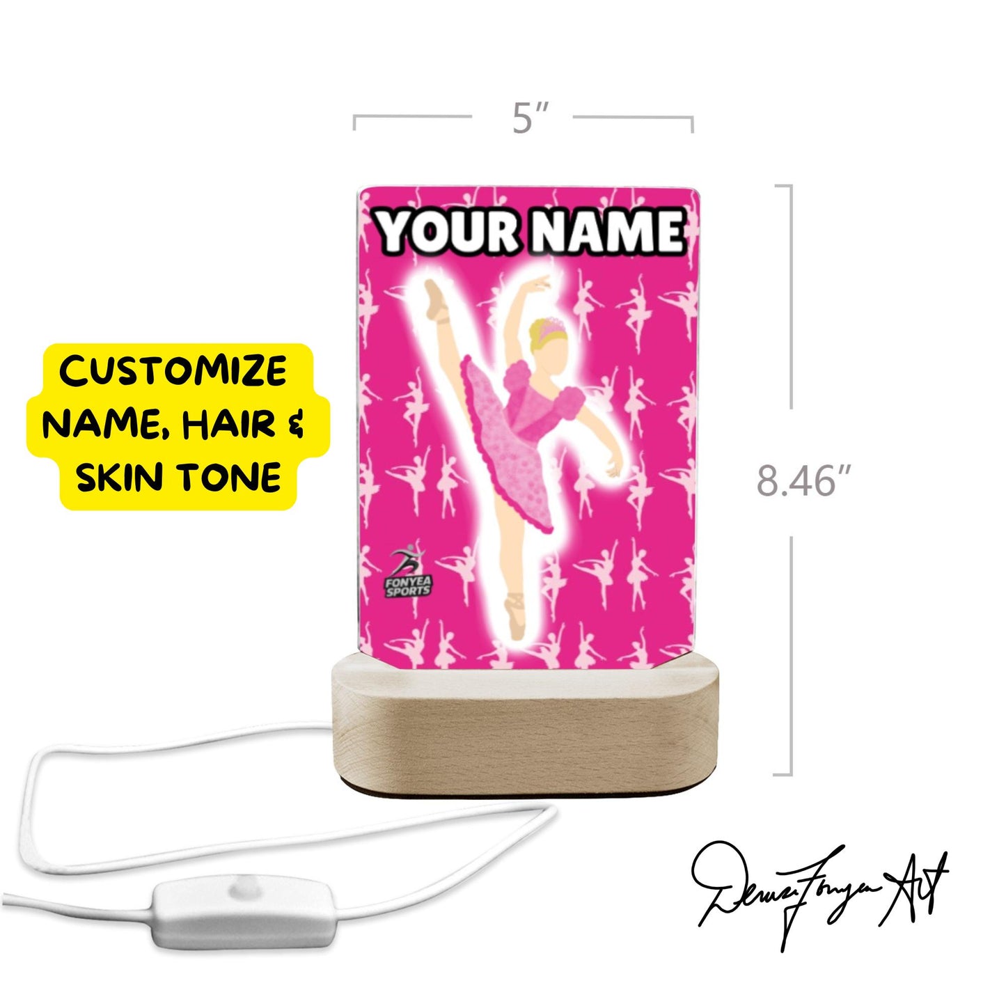 Fonyea Sports Ballerina Dancer Acrylic LED Night Light