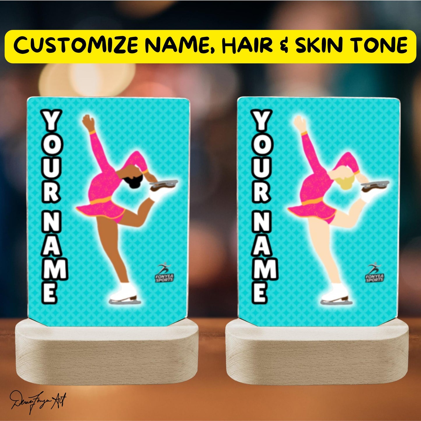 Fonyea Sports Figure Skater Acrylic LED Night Light