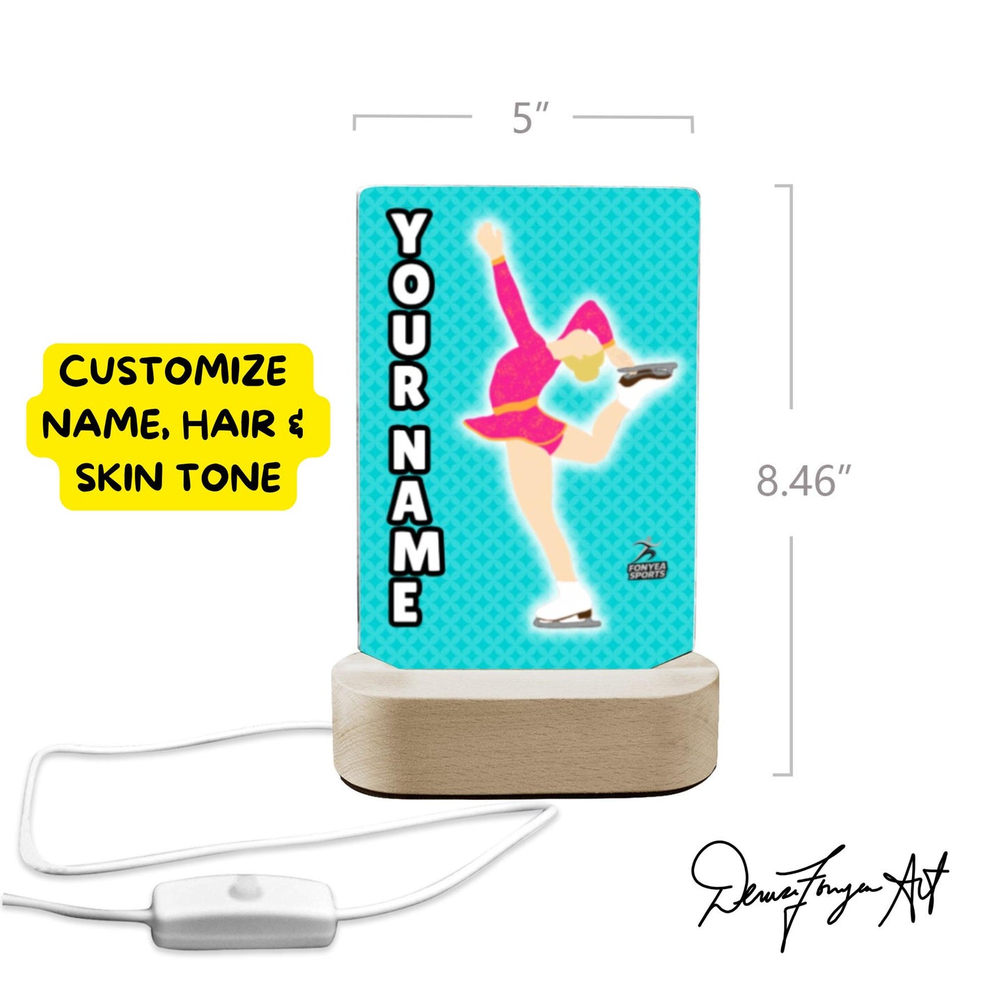 Fonyea Sports Figure Skater Acrylic LED Night Light