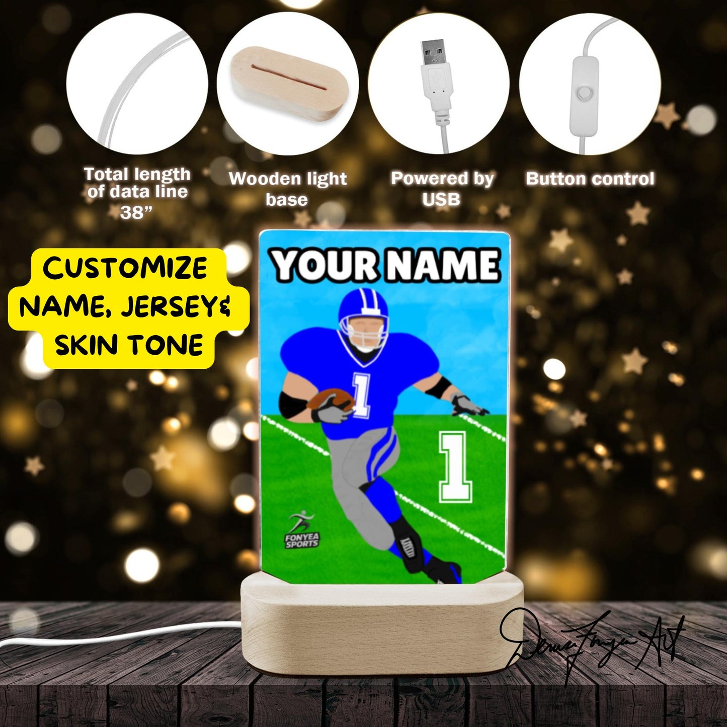 Fonyea Sports Football Acrylic LED Night Light