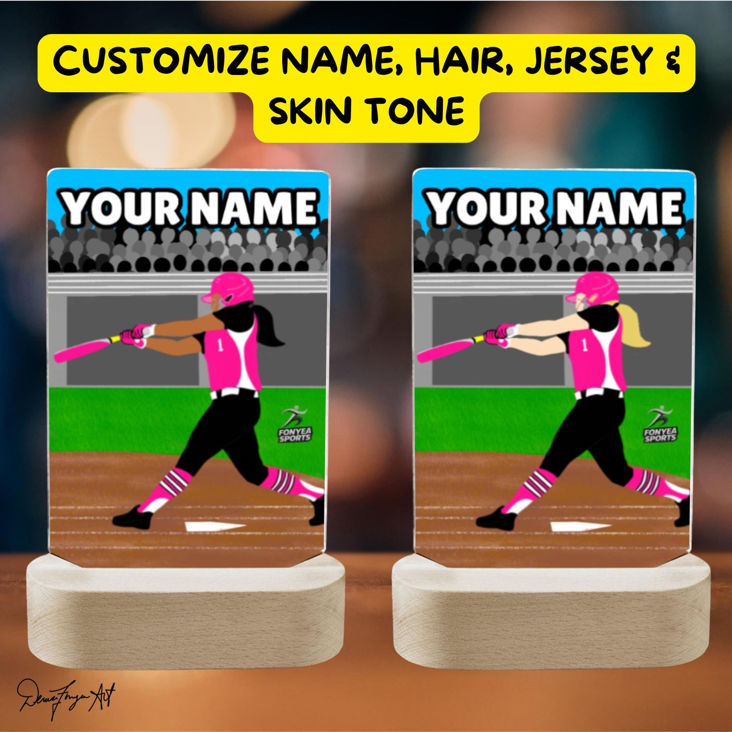 Fonyea Sports Softball Acrylic LED Night Light