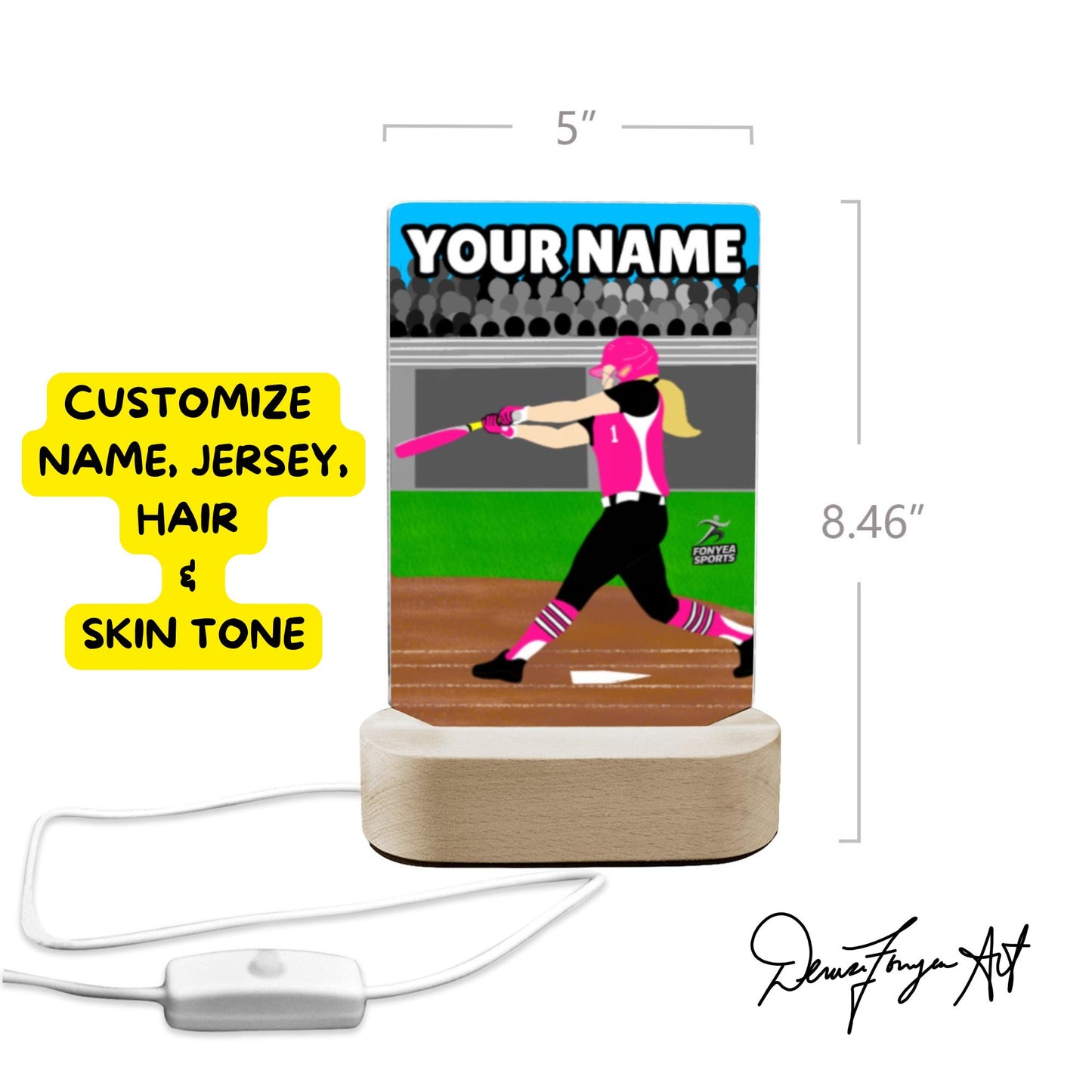 Fonyea Sports Softball Acrylic LED Night Light